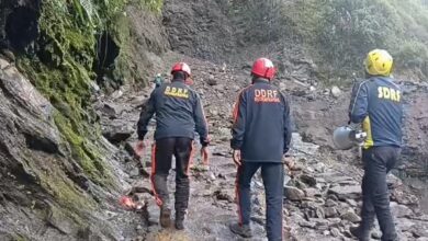 Rocks fell again on the Kedarnath trek route, injuring a horse handler; pilgrims were halted and safely evacuated.