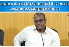 Over 1.7 million names removed from Uttarakhand's voter list in 19 months; Dehradun ranks second.